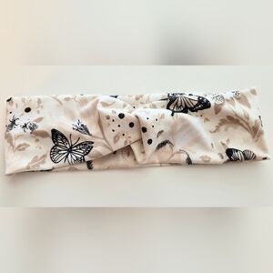 Butterfly and Floral Print Twist Top Headband